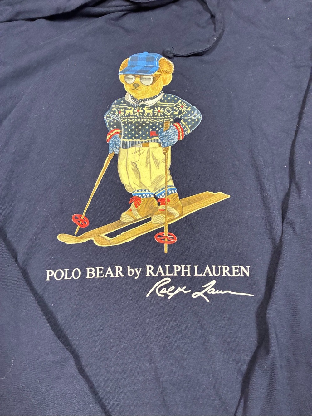 Polo Ralph Lauren Bear Ski Logo Pullover Jersey Hoodie Long Sleeve Tee - Picture 2 of 10